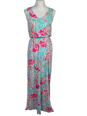 Lilly Pulitzer Sleeveless Maxi Dress Jellies Be Jammin Jellyfish Print Sundress